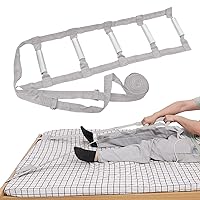 Munzong Bed Ladder Assist 160 Inch, Grey Pull Up& Sit Up Assist Device, Assistive Bedside Straps w/ 5 Handle, Portable Rope Beds Ladder Helper for Elderly Senior Injury Handicap Patient Pregnant(4 m)