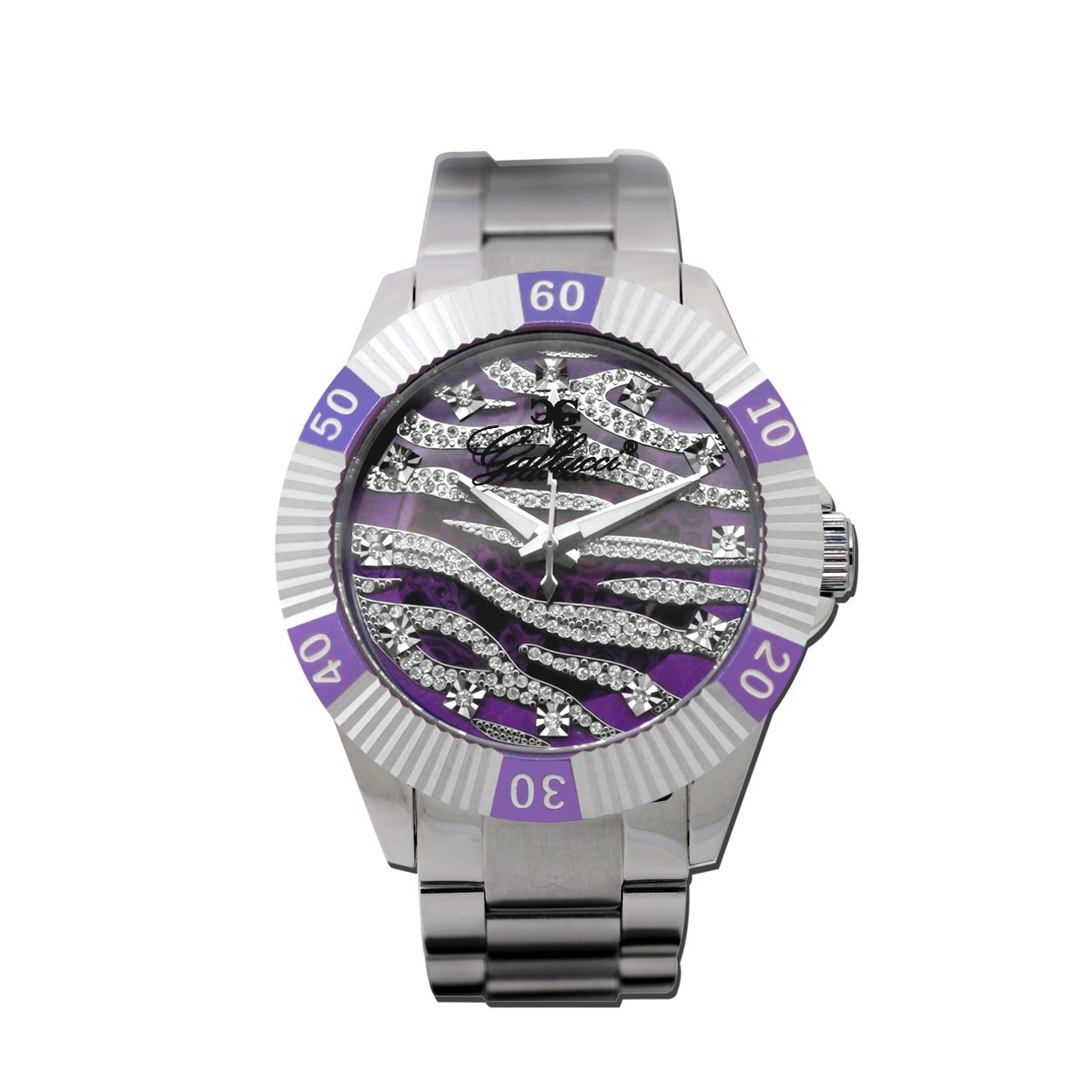 Gallucci Unisex Fashion Skeleton Automatic Wrist Watch, Color Dial with Stainless Steel Band