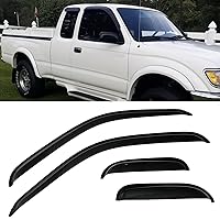 Smoke Tinted Window Sun Rain Visors Vent Guard Deflector Shade Compatible with Toyota Tacoma Extended Cab 1995-2004