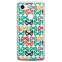 TPU Case Compatible for Google Pixel 8 Pro 7a 6a 5a XL 4a 5G 2 XL 3 XL 3a 4 Game Lover Controller Flexible Silicone Manly Gamer Top Print Boy Slim fit Clear Design Soft Cute Green Funny Art