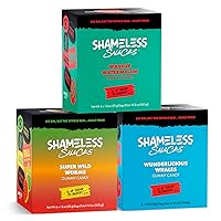 Shameless Snacks - Low Carb Keto Gummies Gluten Free Candy Bundle - Wild Worns, Watermelon, Wunderlicious Whales
