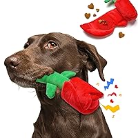 Rose Puzzle Dog Toy, Valentine's Day & Christmas Gift, Squeaky Crinkle Enrichment Snuffle Mat, for Small Medium Large Dogs & Puppies