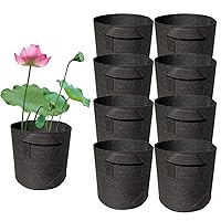 8Pack Lily Plant Pots for Pond, Thickened Nonwoven Plant Fabric Pots with Handles, Durable Breathe Reusable Fabric Plant Bags for Aquatic Plants, Potato, Carrot, Onion, Flower