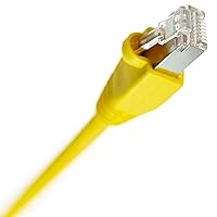 Cat6 Ethernet Cable Shielded 50 FT Yellow Plated RJ45 Connector Internet LAN Wire Cable Cord for Modem Router PC Mac Laptop PS2 PS3 PS4 Xbox 360 Patch Panel Faster Than Cat5 Cat5e (345-S6-050YL)