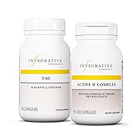 Integrative Therapeutics Bundle with Active B-Complex, 60 Capsules - Support Energy Metabolism with 8 B-Vitamins* - & NAC, 60 Capsules - Support Healthy Respiratory & Lung Function *