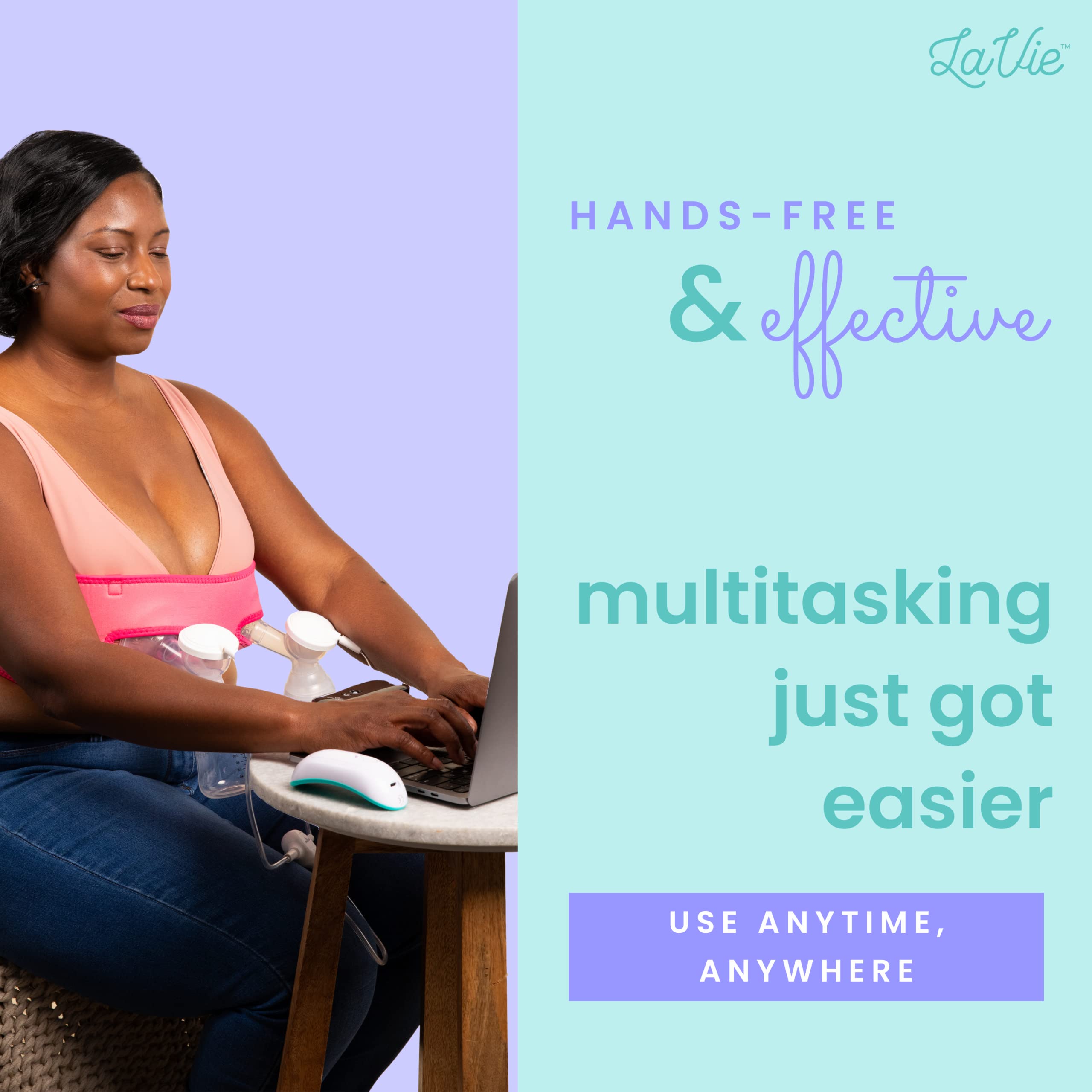 LaVie Lactation Massager with Warming for Breastfeeding | Breast Massager with Heat and Vibration for Clogged Ducts, Improved Milk Flow, and Engorged Breast Relief | Breast Warmers for Pumping 2 Pack
