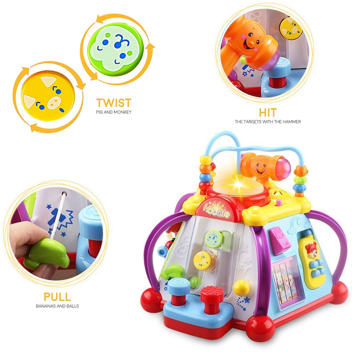 Woby Musical Activity Cube Toy Development Educational Game Play Learning Center Toy for 1 Year Old Baby Toddler Boy and Girl