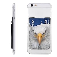 Bald Eagle In The Mist Leather Mobile Phone Wallet Cute Card Holder Credit Card Holder Id Protective Cover Mobile Phone Back Pocket