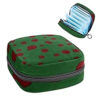 Portable Menstrual Pad Bags, Large Capacity Sanitary Napkin Storage Bag, First Period Kit for Girls Women, Zipper Nursing Pad Holder Red Fruit