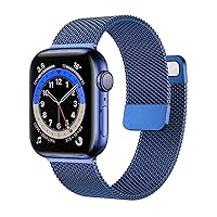 for Watch Band 44mm 40mm 38mm 42mm Accessories Magnetic Loop smartwatch Bracelet for i-Watch Serie 3 4 5 6 se 7 Strap (Color : Blue, Size : 38mm-40mm-41mm)