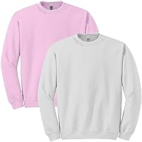 Gildan mens Fleece Crewneck athletic sweatshirts, Pink/White (2-pack), Medium US