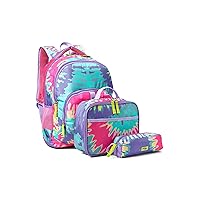 Western Chief Multi Compartment Backpack Bundle w/Lunch Box & Pencil Pouch Tie-Dye One Size