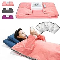 Sauna Blanket for SPA Relax- Far Infrared (FIR) Sauna Blanket, Sweating Sauna Bed Body Heating with Sleeves for Stress Pain Relief Health Pink