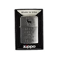 Keep Calm and Hunt Deer - Brushed Chrome Zippo Lighter