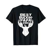 Mens Best Buckin Papa Ever Deer Hunting Cool Vintage Deer Hunters T-Shirt