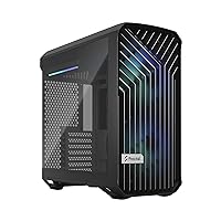 Fractal Design Torrent Compact RGB Black - Light Tint Tempered Glass Side Panels - Open Grille for Maximum air Intake - Two 180mm RGB PWM Fans Included - Type C - ATX Airflow Mid Tower PC Gaming Case