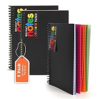 Spiral Notebook, 5x7 Inch Notebooks - Wirebound College Ruled Note Books, Bright Neon Colored Lined Paper, Perforated Notepad Memo Books - Durable Poly Cover, Journaling Notebook - 100 Sheets - 3 Pack
