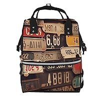 Diaper Bag Backpack Old License Plate Maternity Baby Nappy Bag Casual Travel Backpack Hiking Outdoor Pack