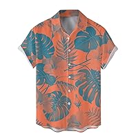 Men's Hawaiian Shirts Short Sleeve Summer Caribbean Tropical Beach Button Down Casual Bowling Cruise Aloha Funny Golf