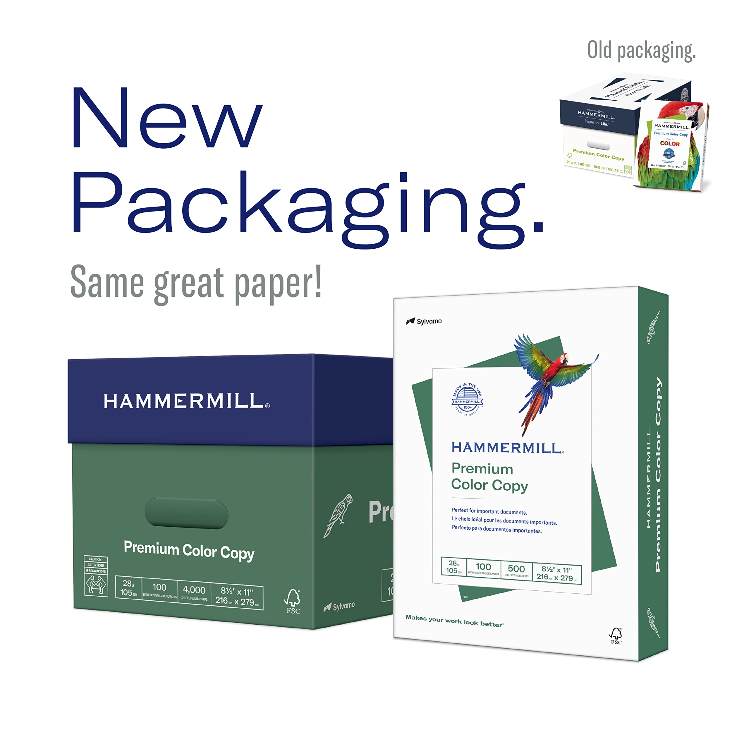 Hammermill Printer Paper, Premium Color 32 lb Copy Paper, 8.5 x 11 - 8 Ream | 4000 Sheets - 100 Bright, Made in the USA, 102630C