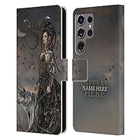 Head Case Designs Officially Licensed Custom Customized Personalized Nene Thomas Gothic Fairy Woman with Wolf Name and Initial Leather Book Wallet Case Compatible with Samsung Galaxy S24 Ultra 5G