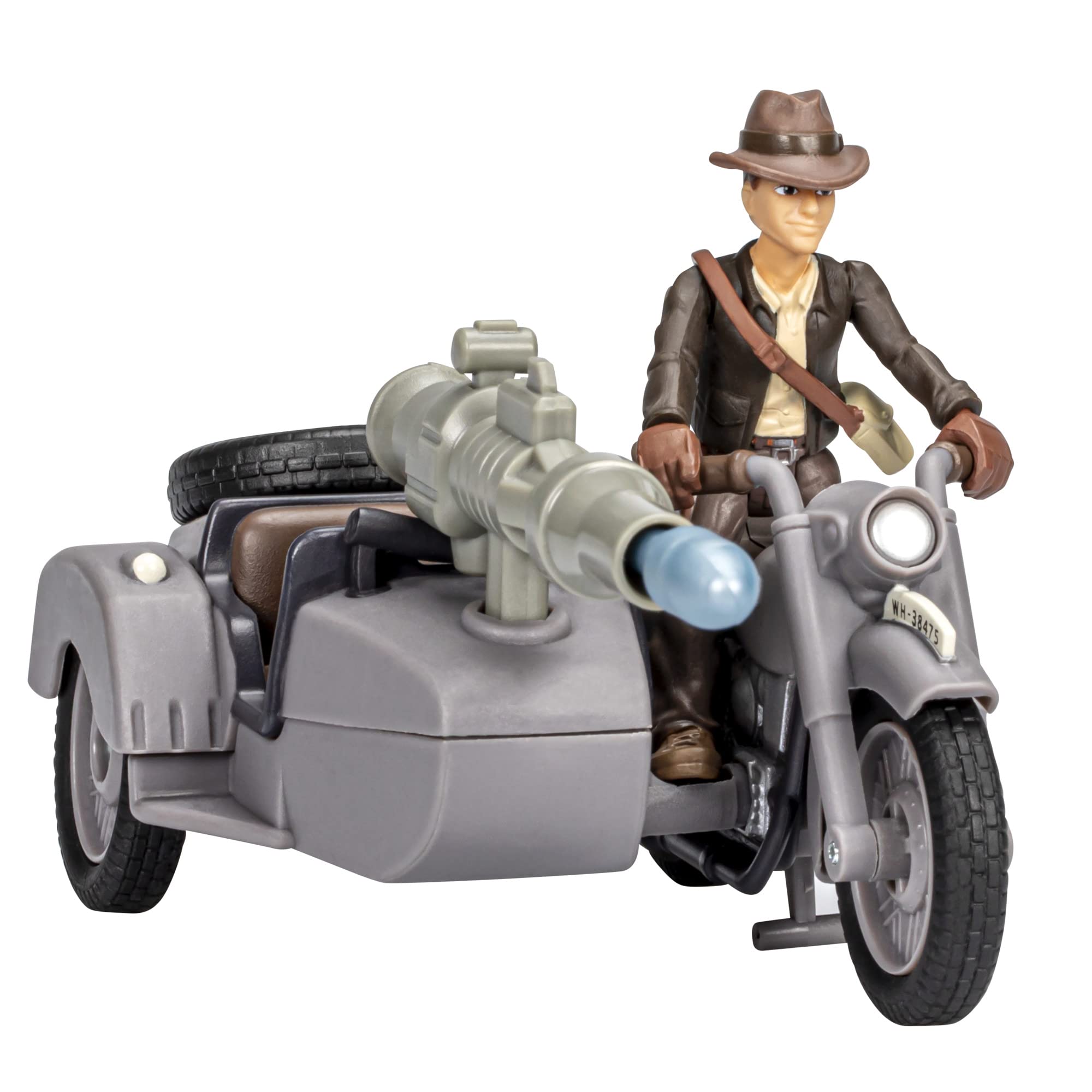 Indiana Jones Hasbro Worlds of Adventure with Motorcycle and Sidecar Action Figure Set, 2.5-inch, Action Figures, Ages 4 and Up