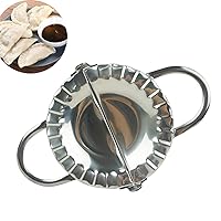 4.75 Inch Extra Large Dumpling Maker, Stainless Steel Goya Empanada Press Mold, Ravioli Pierogi Mould Tool, Wraper Dough Stamp Cutter - for Chinese Dumpling Calzone Pastry Hand Pocket Pie Turnover