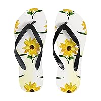 Vantaso Slim Flip Flops for Women Sunflowers Yoga Mat Thong Sandals Casual Slippers