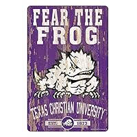 Wincraft NCAA TCU Horned Frogs 11x17 Wood Sign, Team Color, One Size