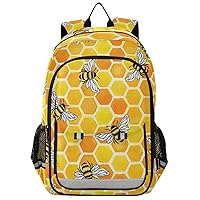 ALAZA Cute Watercolor Yellow Honeycomb Bees Backpack Cycling, Running, Walking, Jogging