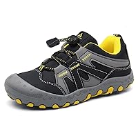 Mishansha Boys Girls Sport Hiking Shoes Water Resistant Trekking Shoes Outdoor Anti Collision Running Tennis Shoes Black