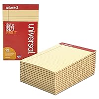 Universal 35852 Colored Perforated Note Pads, Narrow Rule, 5 x 8, Ivory, 50 Sheet, Dozen
