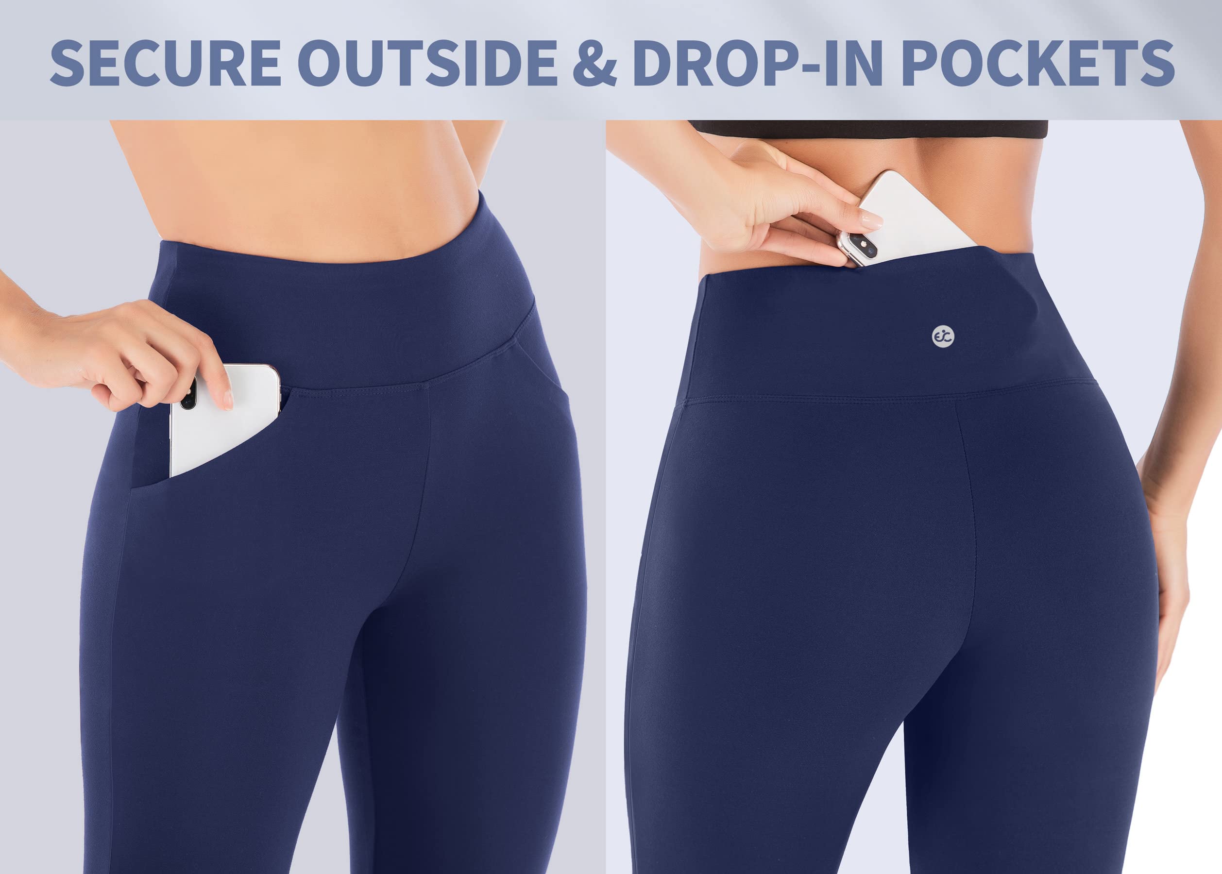 Ewedoos High Waisted Bootcut Yoga Pants with Pockets - Moisture