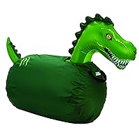 WADDLE Hip Hoppers Large Bouncy Hopper Inflatable Hopping Animal Bouncer, Supports Up to 250 Pounds, Ages 5 and Up (Green TRex)