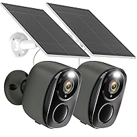 Security Cameras Wireless Outdoor - 2K Solar Powered Security Camera AI Motion Detection Audio WiFi Camera,Home Security,3MP Color Night Vision,IP66 Waterproof,PIR Alarm,2-Way Speak,SD/Cloud