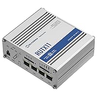 Teltonika RUTX11100400 Model RUTX11 Industrial Cellular Router; Dual SIM; for use with USA Carriers; Comes with US PSU; WI-FI & BT; 4 x Ethernet Ports; Auto Failover; Aluminum Housing