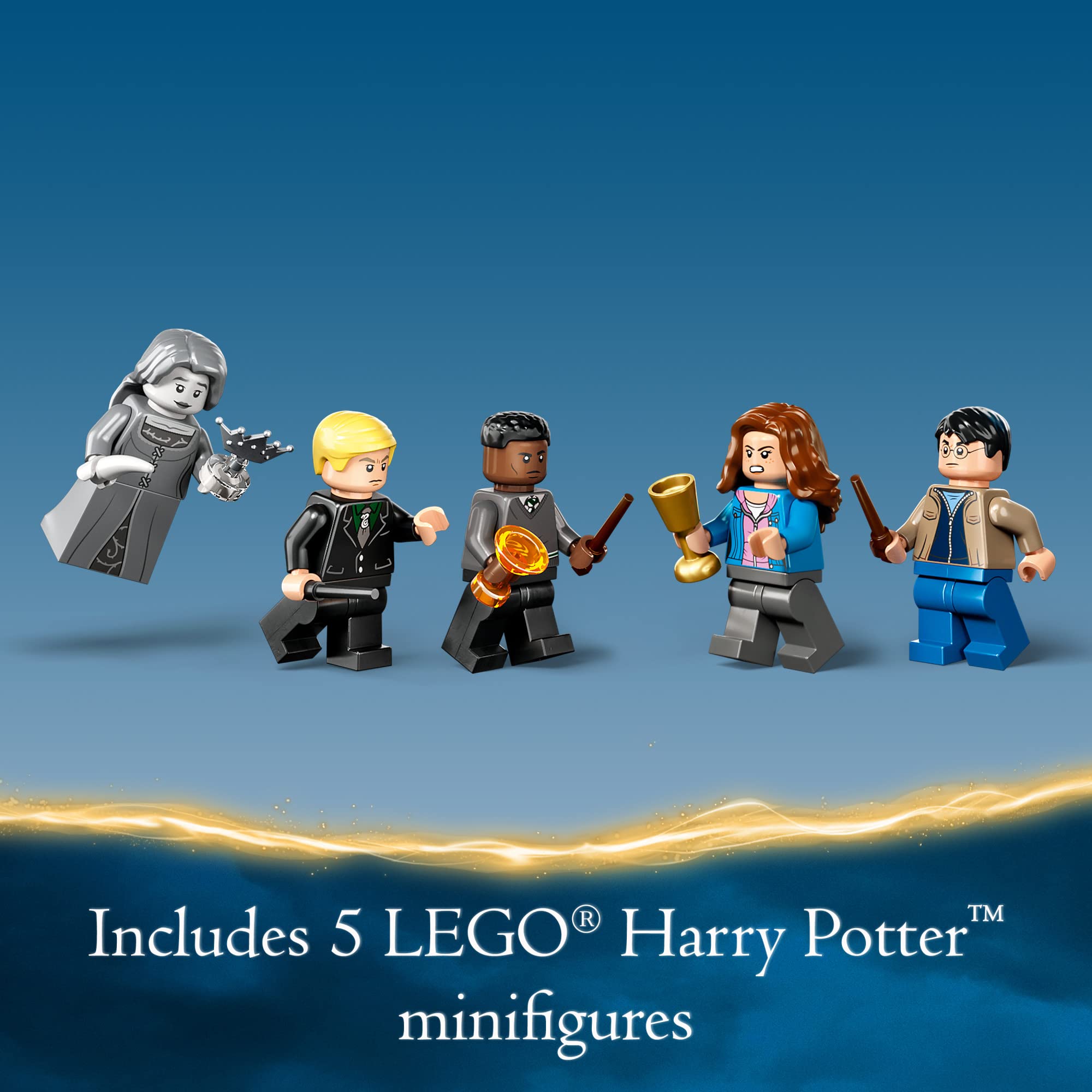 LEGO Harry Potter Hogwarts: Room of Requirement Building Set 76413 - Featuring Harry, Hermione, and Ron Minifigures, Wands, and Transforming Fire Serpent, Deathly Hallows Movie Inspired Castle Toy