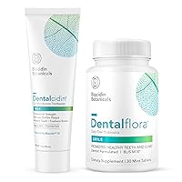 Biocidin Dentalcidin Toothpaste (3 oz) & Oral Probiotic (30 Tablets) - Fluoride Free Toothpaste with Breath Freshener Probiotics to Support The Oral Microbiome, Gums & Teeth (2 Products)