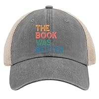 The Book was Better Hat for Womens Baseball Caps Funny Washed Running Hats Breathable