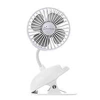 Dreambaby Portable USB Rechargeable Clip-On Stroller Fan - with Breeze Mode - White - Model L2348