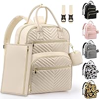Diaper Bag Backpack,Baby Essentials Diapers Bag with Pacifier Case,Multipurpose Stylish Large Capacity Travel Backpack for Baby Girl/Boy(L-Beige)