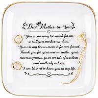 Mother in Law Birthday Gifts from Daughter in Law - Ceramic Ring Dish Jewelry Tray Trinket Plate - Mother’s Day Christmas Thanksgiving Day Gifts for Mother in law - Thank You Gifts for Bonus Mom