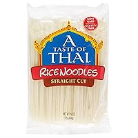 A Taste of Thai Rice Noodles - 16oz Pack of 6 Classic Noodles | Use in Stir-fries Soups & Stews | Great as Side Dish or Vegan Meal | Non-GMO | Gluten-free | No Preservatives | No Trans Fats