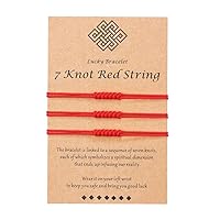 Shonyin 7 Knots Red String Bracelet Kabbalah Protection Thread Handmade String Bracelets Good Luck Gift for Women Men Girls Boys Family