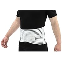 ITA-MED Breathable Elastic Back & Abdominal Support Brace – Unisex, 8” Wide, White, XL