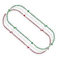 Pack of 12 Unlit Cinco De Mayo Fiesta Frenzy Opaque Throw Bead Necklaces | Red Green Blue | 32 inches