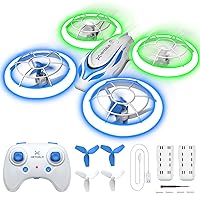 S60 Drones for Kids, Mini Drone with LED Lights for Beginners, RC Quadcopter with Altitude Hold and Headless Mode, Full Propeller Protect, 3D Flips, 2 Batteries, Toys Gifts for Boys Girls