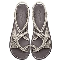 Women's Hand-woven Flat sandals, Lightweight Perfect for the Beach Walking Casual Womens Shoes