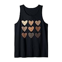 Vintage Hearts Cute Valentines Day Couple Matching Men Women Tank Top