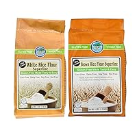 Authentic Foods Superfine Rice Flour Variety Pack, 1 Brown Rice Flour (3lb) + 1 White Rice Flour (3lb)